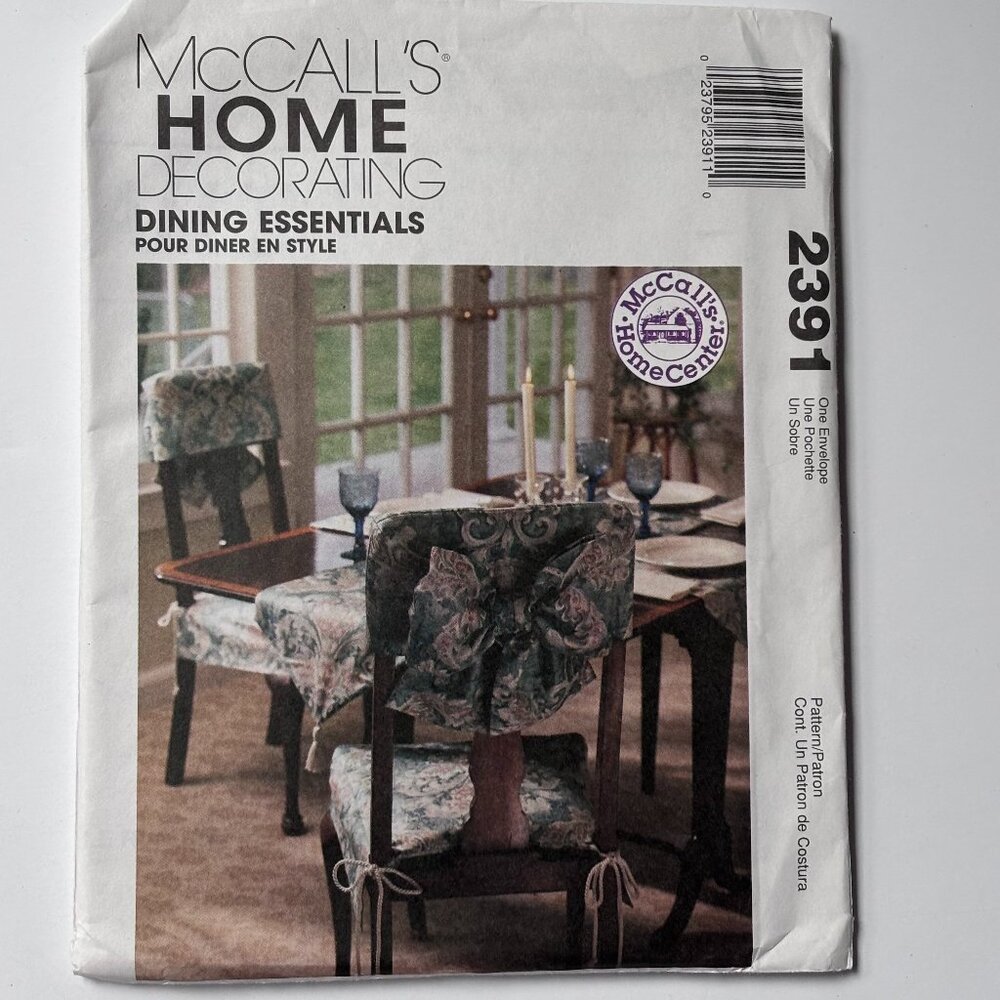 Dining Essentials McCall's Home Decorating Uncut Pattern 2391